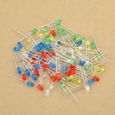 New 100pcs 3mm White Green Red Blue Yellow LED Light Bulb Emitting Diode Lamps