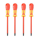 4Pcs Flat Insulated Screwdriver Made Of Steel Material Covered By Plastic
