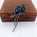 Alloy for Women Animal Brooches A Pair of Bird Inlay Shiny Big Blue for Gir L9S1