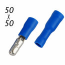 100pcs Blue Bullet Crimp Connectors Terminal Insulated Male & Female  Wire Set