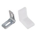 Cabinet 28mmx28mmx19mm Metal Plastic L Angle Bracket White 4Pcs