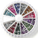 Box of small rhinestone decoration gel nail manicure tip round glitter 12 c G5M4
