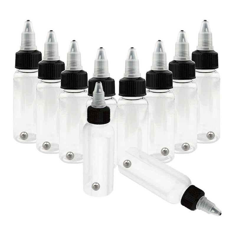 KD001 Spare Tattoo Airbrush Ink Dispensing Bottles LDPE Body Tattoo 30ml