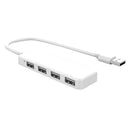 S18-USB2.0 Ultra-thin Multi-USB 4Port Splitter Hub Adapter Expander (White) A