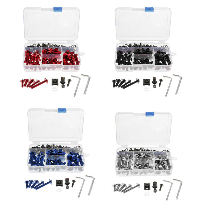 1 Set Red M6 M5 Fairing Bolts Fastener Clip Screw Nut Kit for Motorcycles