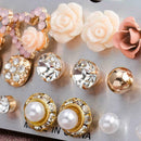9 Pairs Womens Crystal Flower Ear Studs Earrings Elegant Hot Gif S0J9 Jewe L1N2