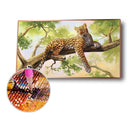 Diamond Painting Leopard in Tree 5D DIY Full Round Wall Picture Kit 50x30cm