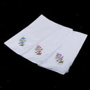 12pack Women 100% Cotton Handkerchief Embroidery Lace Hanky Kerchiefs White