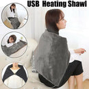 Flannel USB Electric Blanket Heated Shawl Throw Washable 100x70cm Warm