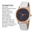 Lady Quartz Watch Fashion Casual Personality Elegant Watch w/ PU Leather Strap