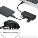Splitter High Speed 4 Port USB Hub Micro Tablet Laptop Computer Notebook