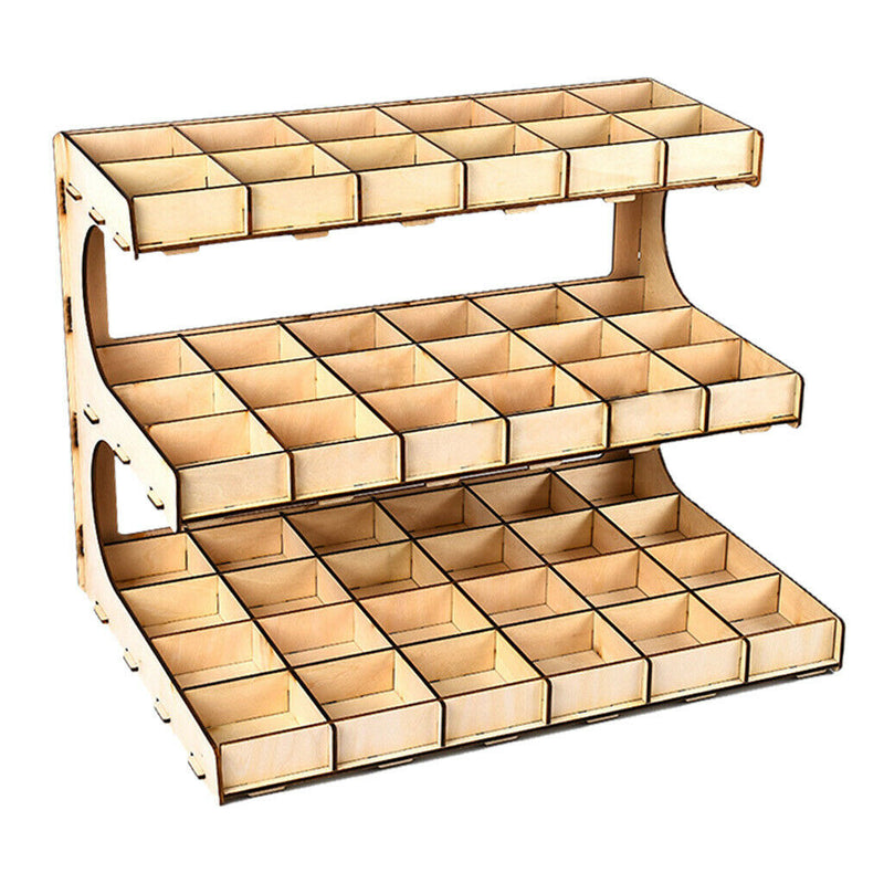 DIY Wooden Paint Rack Ink Storage Organizer 3-layer 54-grid