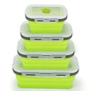 4Pcs Set Foldable Silicone Food Lunch Box Fruit Salad Storage Food Box Cont L2P7