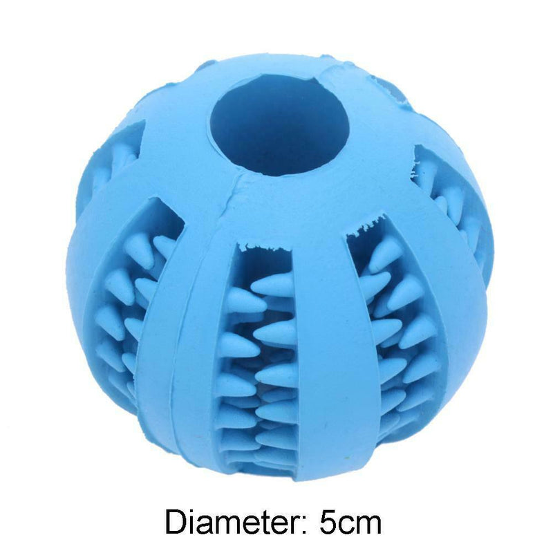 5cm Pet Toys Rubber Interactive Ball for Dog Chew Tooth Cleaning(Blue) A