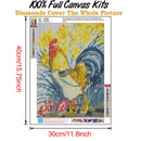 Rooster 5D DIY Full Round Drill Diamond Painting Animal Cross Stitch (1005) A