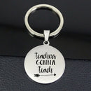 Engraved Letter Stainless Steel Keychain Keyring Best Gift for Teacher Jewe ME