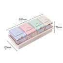 4 Grid Plastic Wheat Straw Flip Drawer Type Spice Jar Seasoning Storage Box