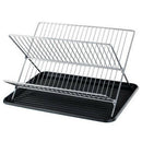 Steel Foldable X Shape 2-Tier Shelf Dish Drainers With Drainboard