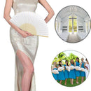 10 pcs/lot 21cm White Color Fabric Hand Fan, Silk Hand Fan Wedding Party Pr
