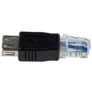 Female USB A to Male Ethernet RJ45 Plug Adapter New