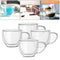 4pcs 200ml Double Wall Insulated Glasses Espresso Mugs Coffee Cups Drink Mug