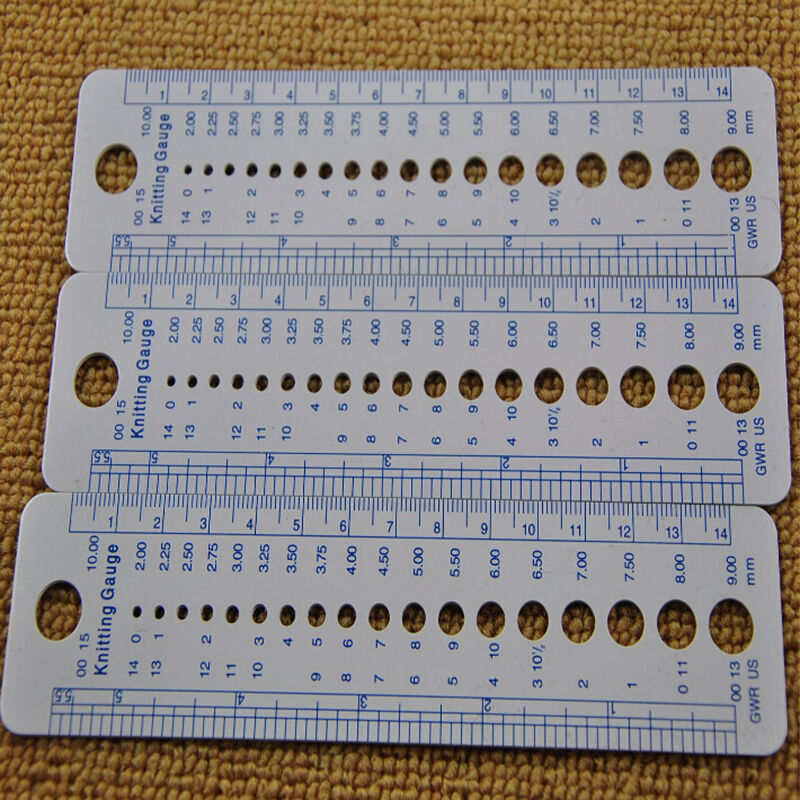 1 x Plastic Knitting Needle Size Gauge Ruler Weaving Tools- Inches/CM JCzo