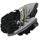 Faux Rhinestone Decor Ruched Bow Hair Clip Snood Net Bun Cover White Black X8O3
