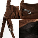Fringe Tassel Faux Suede Shoulder Messenger Bag Women Handbag Brown B4J8