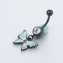 Punk Butterfly Body Piercing Jewelry Navel Stud Bar Fashion Belly Ring Button