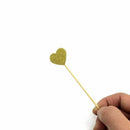 50-Piece Golden Love Heart Cake Dessert Inserted Card Cupcake Toppers Decor