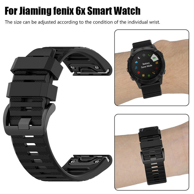 Silicone Band for Garmin Fenix 6X 6X Pro 5X 5X Plus 3 HR 26mm Watch Accessories