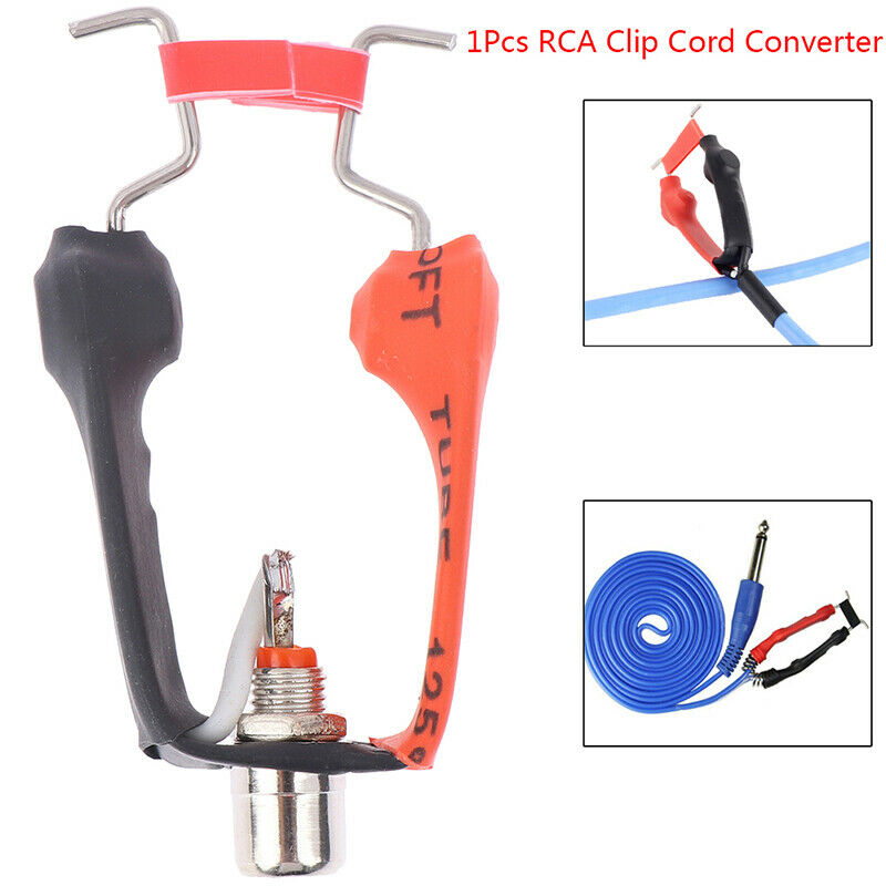 1Pcs Removable Input Converter Rca Clip Cord Power Supply Tattoo Machine Kit  JR