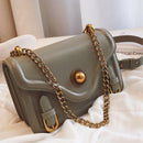 Wild Chain Slanting Small Square Bag Belt Buckle Decorative Female Bag Roun