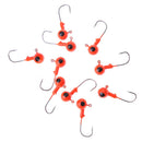 10Pcs Red Lead Round Jig Head Fishing Lures Bait Hook Fish Tackle 5g 35mm