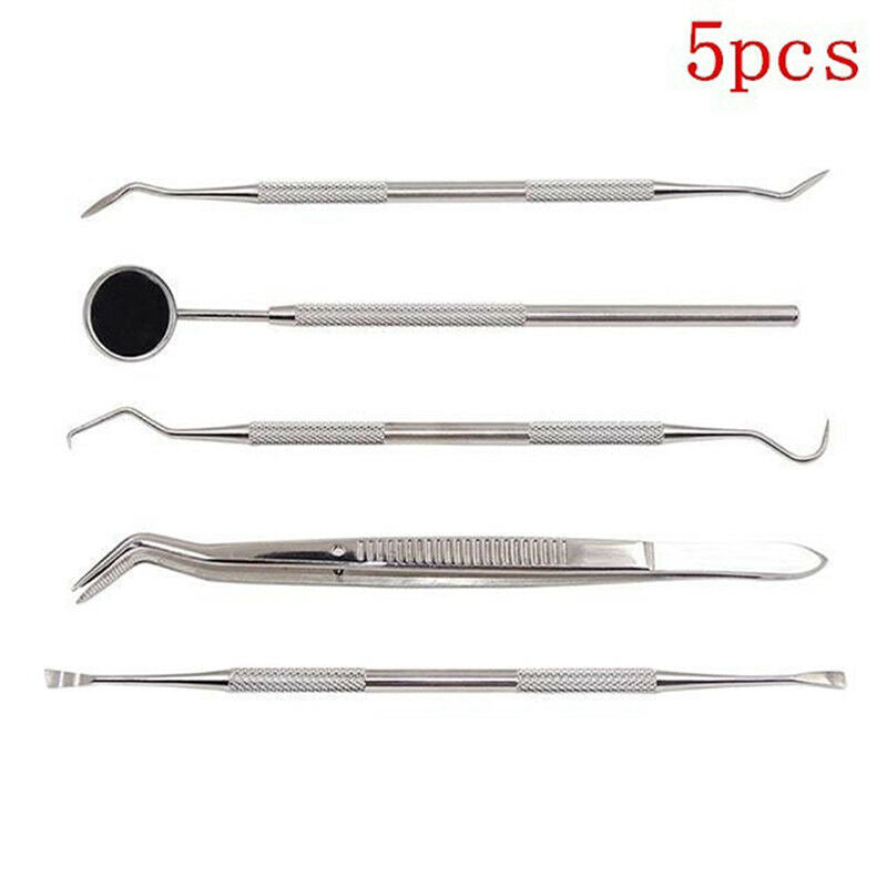 5Pcs Stainless Steel Dental Oral Hygiene Kit Tools Deep Cleaning Teeth Care Se3C
