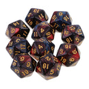 Acrylic 20 Sided D20 Dice RED BLUE for  TRPG, 10 Pieces