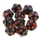 Acrylic 20 Sided D20 Dice RED BLUE for  TRPG, 10 Pieces