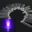 50 pcs 3mm 2 Pin UV/ Purple LED Light Bulb Emitting Diode Lamp Bright DC 3 GIW