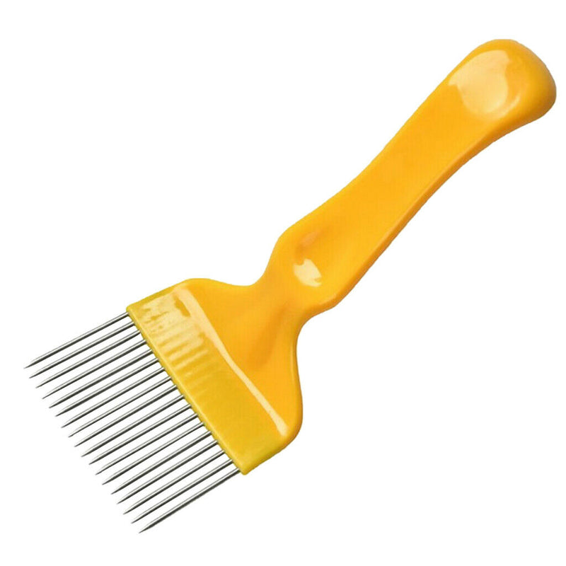 Honey Stainless Steel Scraper Beekeeping Tine Uncapping Fork 18Pins Yellow Heavy