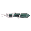 Malachite Necklace Pendant Dragon Hold Hexagonal Column 58x13mm Fashion