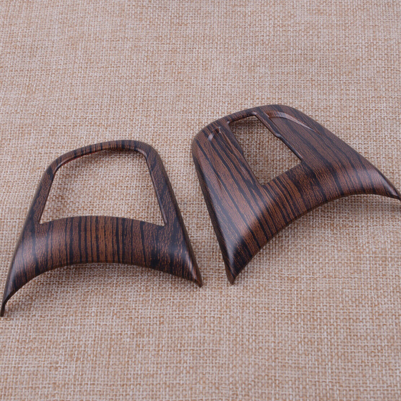 2pcs Wooden Pattern Steering Wheel Button Cover Trim fit for BMW X1 F48 16-2017