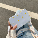 Small Fresh Leather Shoulder Bags Women Girls Floral Messenger Bags (White) A