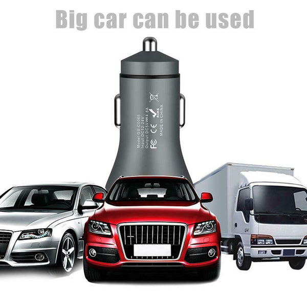 GS-C0065 5V 4.8A 2 USB Car Charger Digital Display Durable Mobile Power Adapter