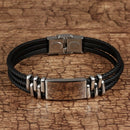 Three Layers Silicone Wrap Bracelets for Man New Fashion Simple Design Stee