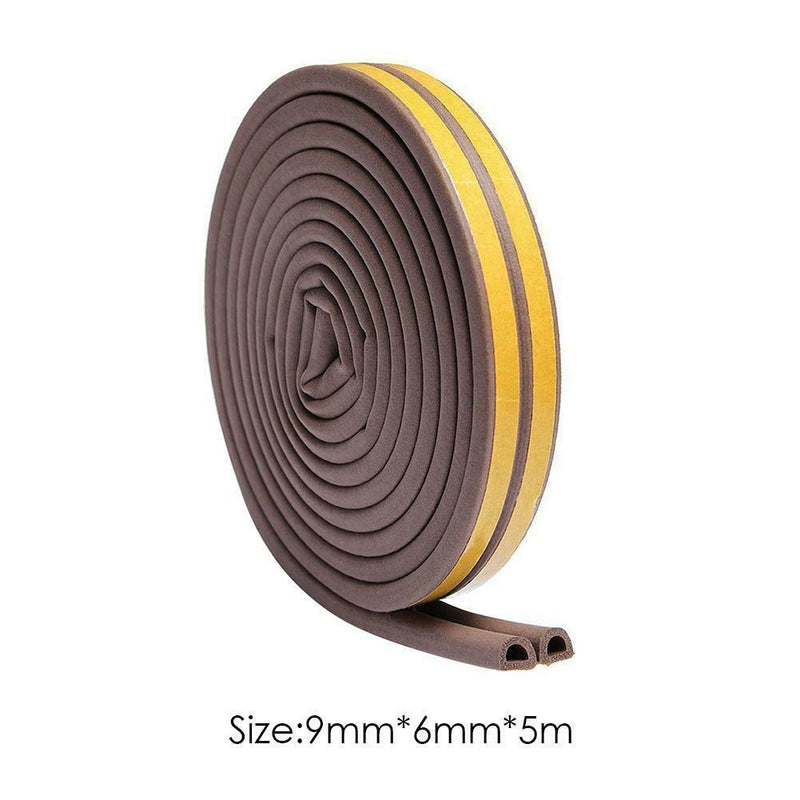4pcs 20m Self Adhesive Rubber Seal Strip Soundproof for Door (Brown D-Typ) A