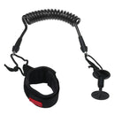 Wrist Coil Leash Surf Board Coiled Cord 4FT7MM Black for Sporting