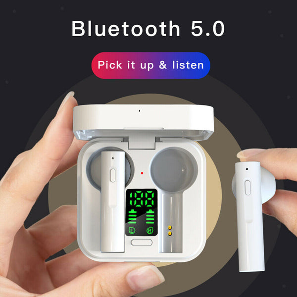Solar Charging True Wireless Earbuds with Mic, Bluetooth 5.0 Wireless Earphones