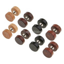 4 Pairs Punk Rock Wooden Women Mens Stud Earrings Ear Plugs Piercings Screw