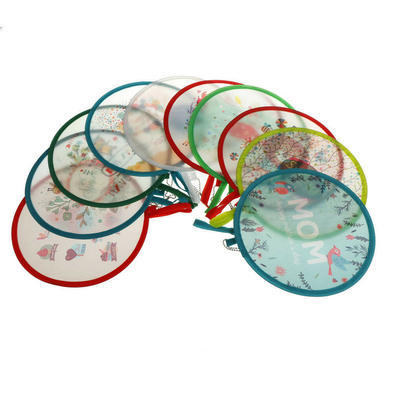 1pc Portable Round Japanese Style Folding Fans Hand Fan for Wedding Party  Z