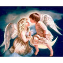 New Diy 5D Diamond Painting Angel Boy And Girl Full Circle Diamond Embroide